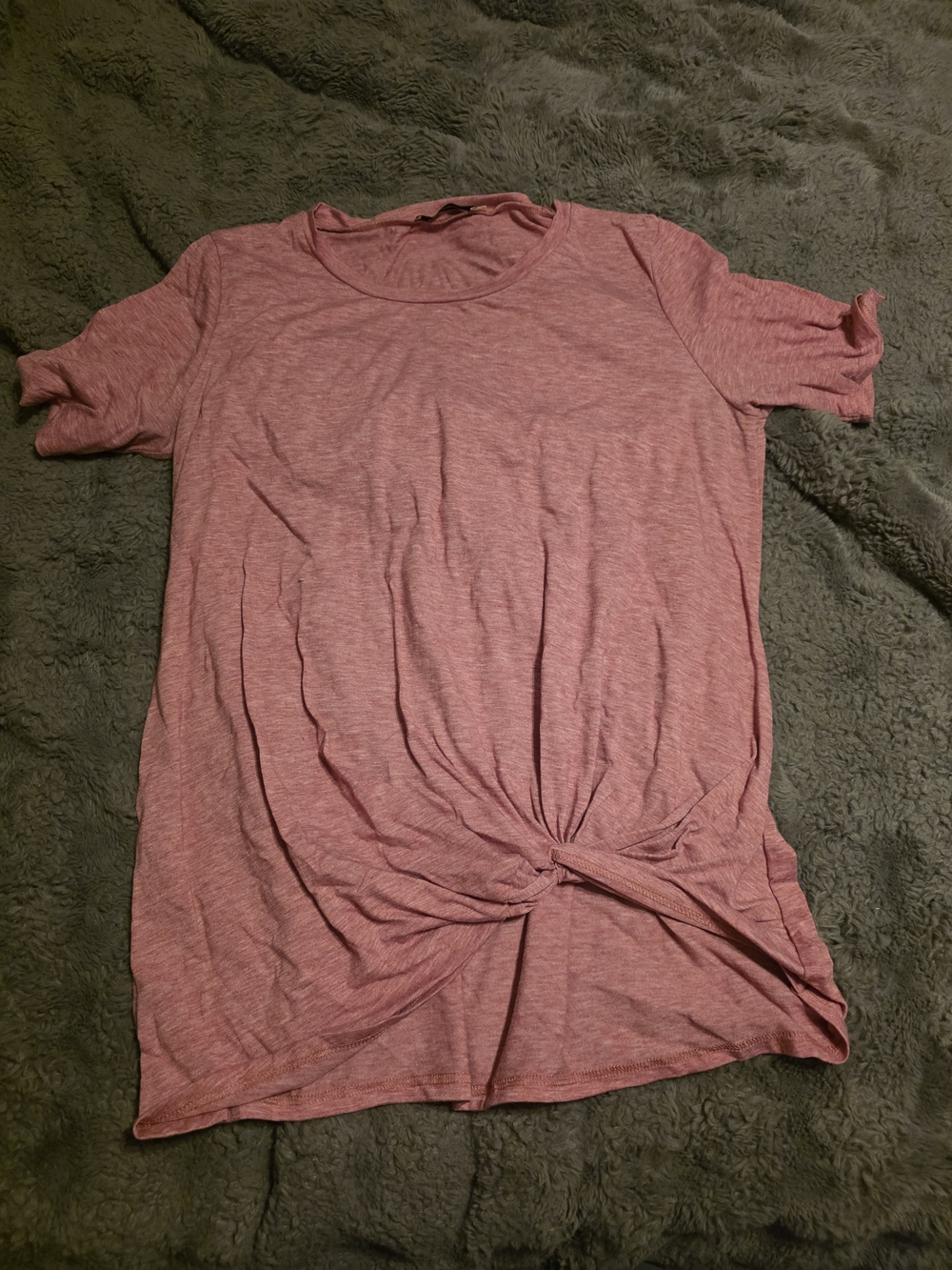 Women’s Pink Twist-Front Short Sleeve Top